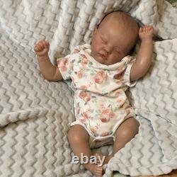 Reborn-Style Sleeping Baby Doll Eyes Closed Brown painted by me with GHP