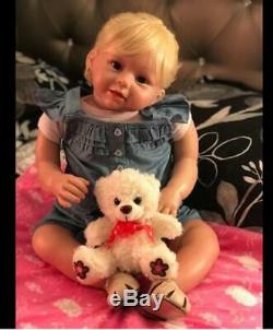 Reborn Toddler 28inch Adorable Reborn Baby Dolls Silicone Baby with Blonde Hair