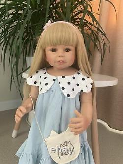 Reborn Toddler Doll Full Body Vinyl Real Life Size Standing Reborn Baby Girl 28