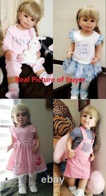 Reborn Toddler Doll Full Body Vinyl Real Life Size Standing Reborn Baby Girl 28