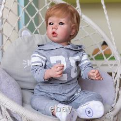 Reborn Toddler Dolls 28'' Silicone Vinyl Baby Realistic Boy Baby Gift Blue Eyes