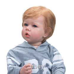 Reborn Toddler Dolls 28'' Silicone Vinyl Baby Realistic Boy Baby Gift Blue Eyes