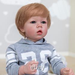 Reborn Toddler Dolls 28'' Silicone Vinyl Baby Realistic Boy Baby Gift Blue Eyes