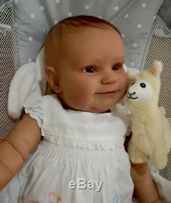 Reborn Toddler Maddie by Bonnie Brown 23in 8lbs Rooted/Painted Hair Realistic