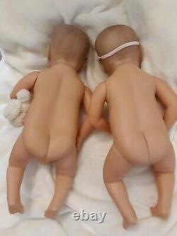 Reborn Twins Realistic Solid Soft Vinyl. Boy And Girl Thumb Suckers