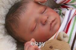 Reborn baby boy newborn Quinn asleep