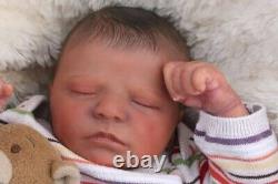 Reborn baby boy newborn Quinn asleep