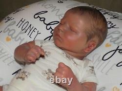 Reborn baby boy newborn Quinn asleep