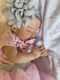 Reborn baby dolls Baby Girl With Magnetic Pacifier, Outfit, + Receiving Blanket