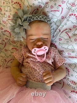 Reborn baby dolls Baby Girl With Magnetic Pacifier, Outfit, + Receiving Blanket