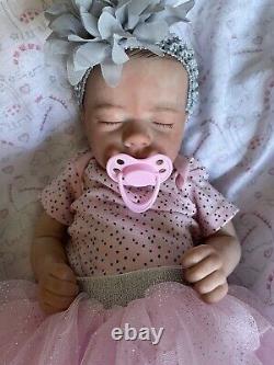 Reborn baby dolls Baby Girl With Magnetic Pacifier, Outfit, + Receiving Blanket