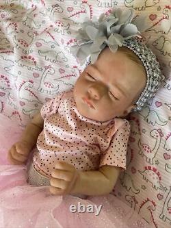 Reborn baby dolls Baby Girl With Magnetic Pacifier, Outfit, + Receiving Blanket