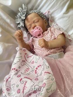 Reborn baby dolls Baby Girl With Magnetic Pacifier, Outfit, + Receiving Blanket