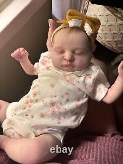 Reborn baby dolls girl sleeping Helena By Priscila Lopez LE AUTHENTIC