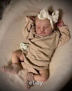 Reborn baby dolls girl sleeping Helena By Priscila Lopez LE AUTHENTIC