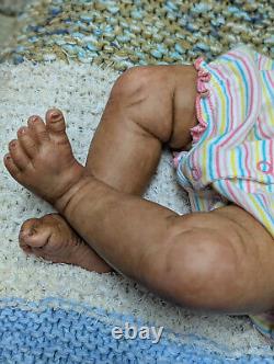 Reborn baby girl. Ethnic, African American, Bi racial. 23 inches