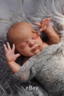 Rosie Reborn newborn preemie baby girl by Laura Lee Eagles withtummy plate