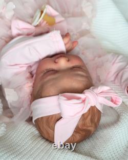 SOLE sweet reborn doll, 22 inch, 3580 grams, painted hair, magnetic pacifier