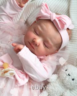 SOLE sweet reborn doll, 22 inch, 3580 grams, painted hair, magnetic pacifier