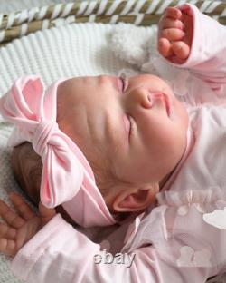 SOLE sweet reborn doll, 22 inch, 3580 grams, painted hair, magnetic pacifier