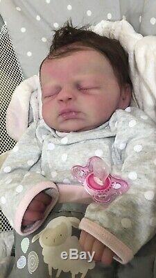 Silicone Baby Doll Princess Violet Parker. Rooted Hair. By Rachels Reborns