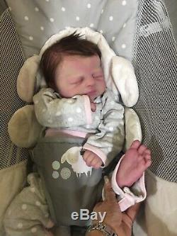 Silicone Baby Doll Princess Violet Parker. Rooted Hair. By Rachels Reborns
