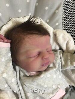 Silicone Baby Doll Princess Violet Parker. Rooted Hair. By Rachels Reborns