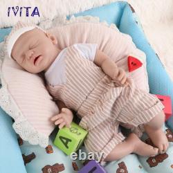 Silicone Eyes Closed Reborn Doll 21''Lifelike Infant Boy Can take a pacifier