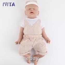 Silicone Eyes Closed Reborn Doll 21''Lifelike Infant Boy Can take a pacifier