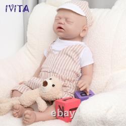 Silicone Eyes Closed Reborn Doll 21''Lifelike Infant Boy Can take a pacifier