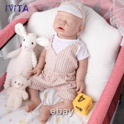 Silicone Eyes Closed Reborn Doll 21''Lifelike Infant Boy Can take a pacifier