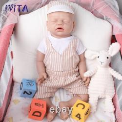 Silicone Eyes Closed Reborn Doll 21''Lifelike Infant Boy Can take a pacifier