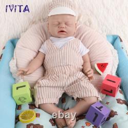Silicone Eyes Closed Reborn Doll 21''Lifelike Infant Boy Can take a pacifier