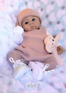 Silicone Reborn Baby Doll Girl Lifelike 19 Soft Floppy Squishy Newborn 7Lbs
