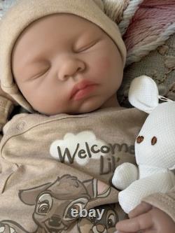 Silicone Reborn Baby Doll Lifelike Newborn Boy Floppy Squishy 19 Infant 7lbs