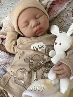 Silicone Reborn Baby Doll Lifelike Newborn Boy Floppy Squishy 19 Infant 7lbs