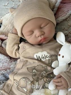 Silicone Reborn Baby Doll Lifelike Newborn Boy Floppy Squishy 19 Infant 7lbs