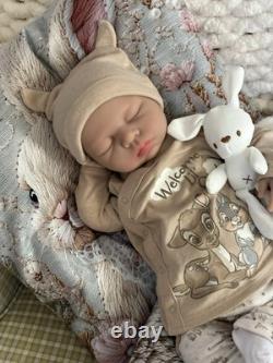Silicone Reborn Baby Doll Lifelike Newborn Boy Floppy Squishy 19 Infant 7lbs