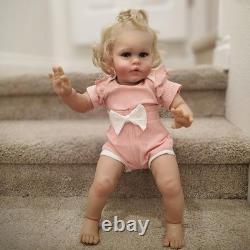 Silicone Vinyl Reborn Baby Dolls Eyes Open 24 Inch Realistic Dolls Toddler Girl