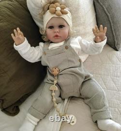Silicone Vinyl Reborn Baby Dolls Eyes Open 24 Inch Realistic Dolls Toddler Girl