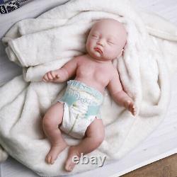 Sleeping Baby Girl Newborn 17 Lifelike Reborn Baby Soft Full Silicone Doll Toy
