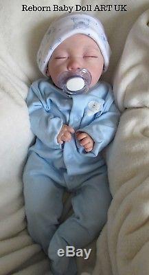 Sleeping Reborn Baby BOY doll #RebornBabyDollArtUK