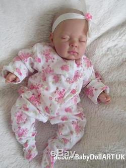 Sleeping newborn reborn baby girl doll #RebornBabyDollArtUK