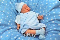 Stunning Asleep Reborn Baby Boy Spanish Jam Pant Romper With Hat S