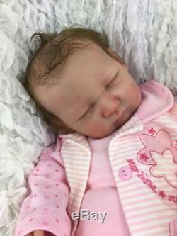 Stunning Reborn Baby Girl Doll Real Hand Rooted Hair Livvy Silicone Feel