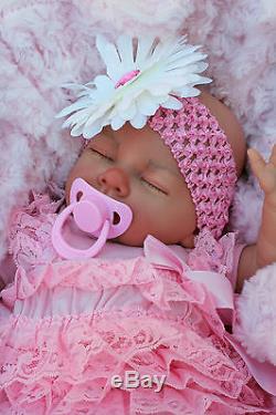 Stunning Reborn Baby Girl Doll Ruffle Romper Sleeping Baby Sofia S145