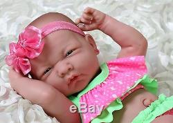 Summer Girl Preemie Berenguer Newborn Baby Doll Clothes Real Vinyl 14 life like