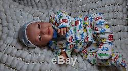 Sunbeambabies Blue Eyed Happy, Veined Childs Lifelike Reborn Fake Baby Boy Doll