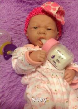 Sweet Cute Baby Girl! Berenguer Lifelike Reborn Preemie 14 Pacifier Bottle ++