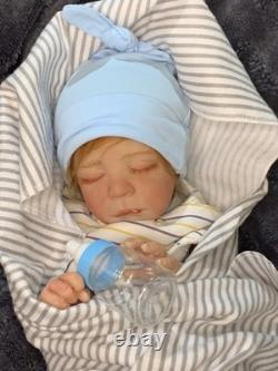 Sweet Newborn Reborn Baby BOY Doll OLLIE was Jude By Olga Auer COMPLETED